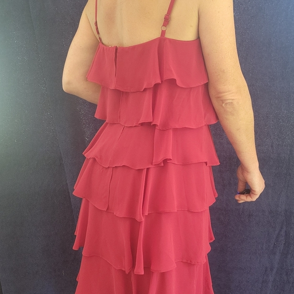 Ruffled red/maroon dress 6T - Picture 3 of 3